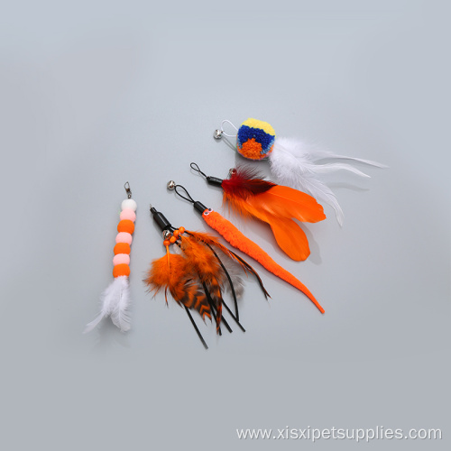Four-section telescopic feather replacement cat teaser set